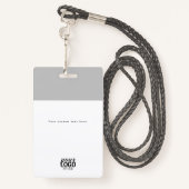 Graue QR-Code Business-Logo-ID-Karte Ausweis (Rückseite mit Schlüsselband)