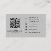 Graue QR Code Visitenkarte Gestalten (Vorderseite)