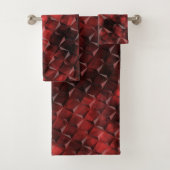 Graue Quadrate im 3D-Stil mit Kohleflecken Badhandtuch Set (Insitu)