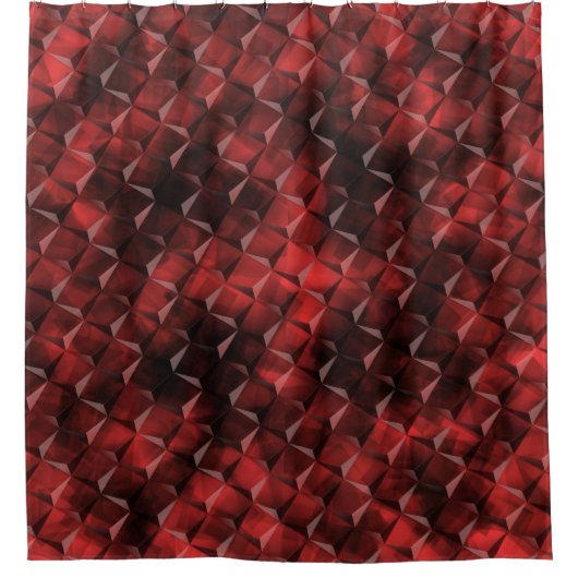 Graue Quadrate im 3D-Stil mit Kohleflecken Duschvorhang (Vorderseite)