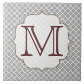 Graue Quarterfoil Latti Monogramm-Anzeigen-Fliese Fliese (Vorderseite)