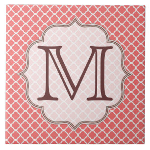 Graue Quarterfolie Latti Monogram Display Tile Fliese