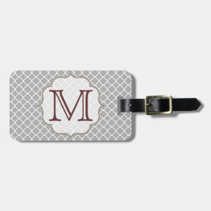 Graue Quarterfolie Latti Monogram Gepäckanhänger