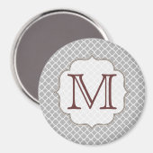 Graue Quarterfolie Latti Monogram Initial Magnet (Vorderseite/Rückseite)