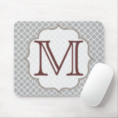 Graue Quarterfolie Latti Monogram Initial Mouse Pa Mousepad (Mit Mouse)