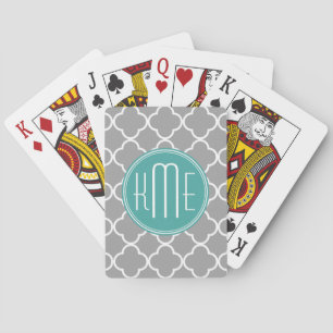 Graue Quatrefolie mit benutzerdefinierter Minze-Mo Spielkarten