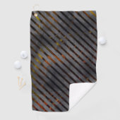 Graue Querschnitte oder Kohlebänder? Gold Red Golfhandtuch (Insitu)