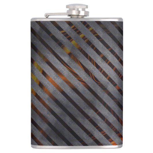 Graue Querstreifen, Karbon-Bänder, goldrot Flachmann (Vorderseite)