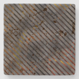 Graue Querstreifen, Karbon-Bänder, goldrot Steinuntersetzer