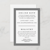 Graue Rahmen für die Hochzeitserwiderung UAWG und Begleitkarte (Vorne/Hinten)