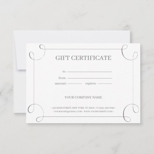 Graue Rahmen - individuelles Geschenkzertifikat (Rückseite)