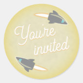 Graue Raketen und Umschlag Aufkleber (Vorderseite)