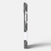 Graue Raute Gitter mit Monogramm Case-Mate iPhone Hülle (Rückseite / Links)