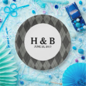 Graue Raute Hochzeitspapier-Teller Pappteller (Party)