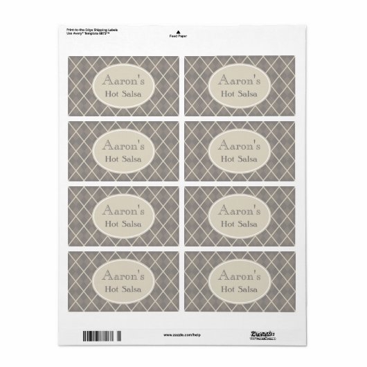 Graue Raute Kitchen Labels (Vorne)