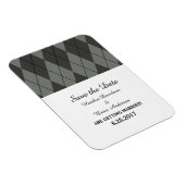 Graue Raute Save the Date Flexi Magnet (Rechte Seite)