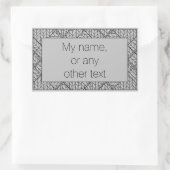 Graue RAUTE STRICK Rechteck Aufkleber + Text (Tasche)