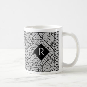Graue RAUTE STRICK Weiße Tasse + Erste Stufe II