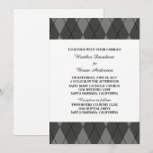 Graue Raute Wedding Invite Einladung (Vorne/Hinten)