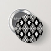Graue Rauten-Preppy Knopf Button (Vorne & Hinten)