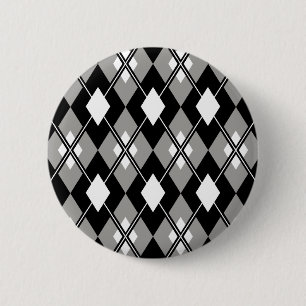 Graue Rauten-Preppy Knopf Button