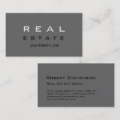Graue Real Anwesen Agent Business Card Visitenkarte (Vorne/Hinten)