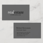 Graue Real Anwesen Agent Business Card Visitenkarte (Vorne/Hinten)