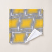 Graue rechteckige Abstrakte Kunst Badhandtuch Set (Waschlappen)