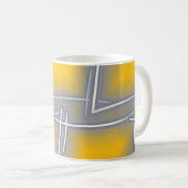 Graue rechteckige Abstrakte Kunst Kaffeetasse (VorderseiteRechts)