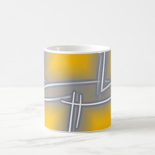 Graue rechteckige Abstrakte Kunst Kaffeetasse (Mittel)