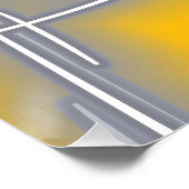 Graue rechteckige Abstrakte Kunst Poster (Ecke)
