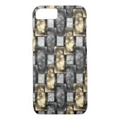 Graue rechteckige, geschnitzte und gefärbte Stücke Case-Mate iPhone Hülle (Rückseite)