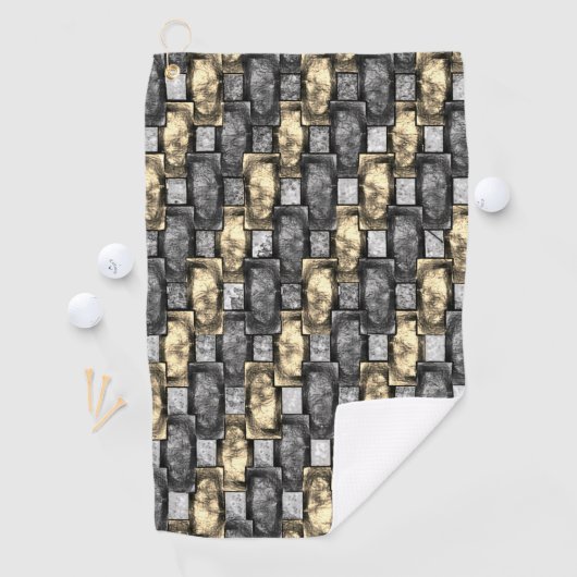 Graue rechteckige, geschnitzte und gefärbte Stücke Golfhandtuch (Insitu)