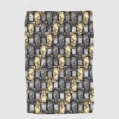 Graue rechteckige, geschnitzte und gefärbte Stücke Golfhandtuch (Vorderseite)