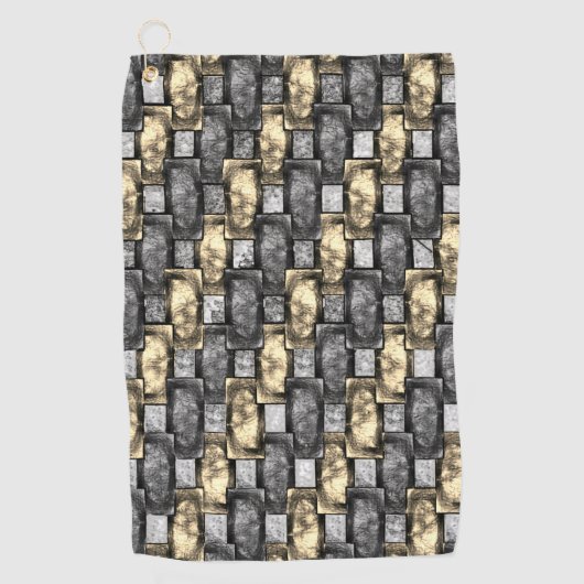 Graue rechteckige, geschnitzte und gefärbte Stücke Golfhandtuch (Vorderseite)