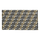 Graue rechteckige, geschnitzte und gefärbte Stücke Kissenbezug (Rückseite-Links)