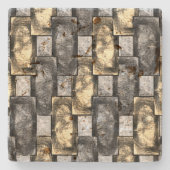 Graue rechteckige, geschnitzte und gefärbte Stücke Steinuntersetzer (Vorderseite)