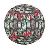 Graue rechteckige, geschnitzte und grün gefärbte S Baseball (Vorderseite)