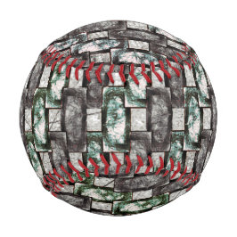 Graue rechteckige, geschnitzte und grün gefärbte S Baseball