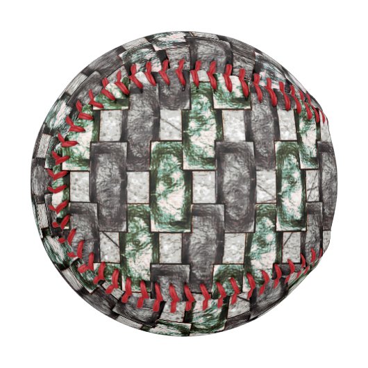 Graue rechteckige, geschnitzte und grün gefärbte S Baseball (Vorderseite Links)