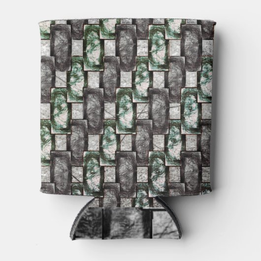 Graue rechteckige, geschnitzte und grün gefärbte S Dosenkühler (Vorderseite)