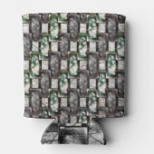 Graue rechteckige, geschnitzte und grün gefärbte S Dosenkühler (Rückseite)