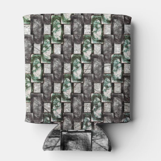 Graue rechteckige, geschnitzte und grün gefärbte S Dosenkühler (Rückseite)