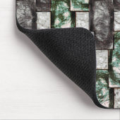 Graue rechteckige, geschnitzte und grün gefärbte S Mousepad (Ecke)