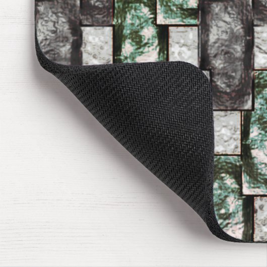 Graue rechteckige, geschnitzte und grün gefärbte S Mousepad (Ecke)