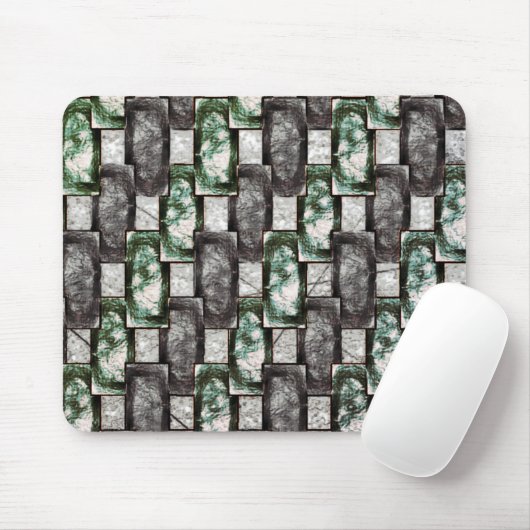 Graue rechteckige, geschnitzte und grün gefärbte S Mousepad (Mit Mouse)