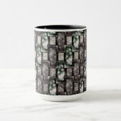 Graue rechteckige, geschnitzte und grün gefärbte S Tasse (Zentrum)