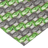 Graue rechteckige, geschnitzte und grün gefärbte S Tischdecke (Schrägansicht)