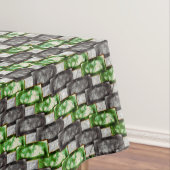 Graue rechteckige, geschnitzte und grün gefärbte S Tischdecke (Beispiel)