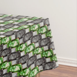 Graue rechteckige, geschnitzte und grün gefärbte S Tischdecke